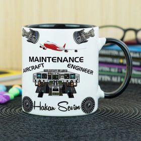 Hediyelen Aircraft Maintenance Engineer Siyah Kupa Bardak