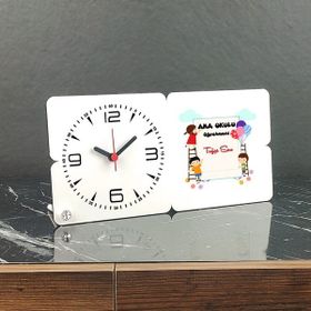 Hediyelen Ana Okulu Öğretmeni Ahşap Masa Saati