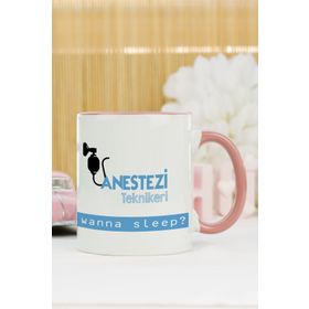 Hediyelen Anestezi Teknikeri Pembe Kupa Bardak