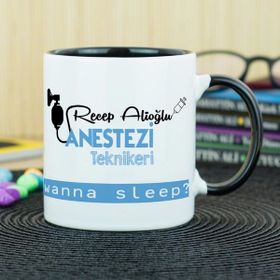 Hediyelen Anestezi Teknikeri Siyah Kupa Bardak