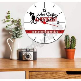 Hediyelen Anestezist Kırmızı Tasarım Duvar Saati