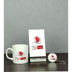 Hediyelen Anjiyo Teknisyeni Üçlü Set (Kupa + Telefon Standı + Anahtarlık)