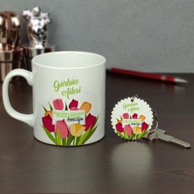 Hediyelen Anneler Günü Hediyesi Kupa Bardak ve Anahtarlık Set