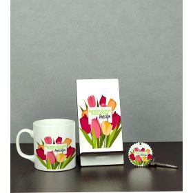 Hediyelen Anneler Günü Hediyesi Üçlü Set Kupa + Telefon Standı + Anahtarlık