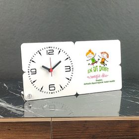 Hediyelen Arkadaşa Hediye Ahşap Masa Saati