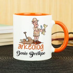 Hediyelen Arkeolog Turuncu Kupa Bardak