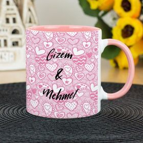 Hediyelen Aşk Pembe Kupa Bardak