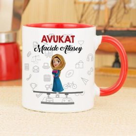 Hediyelen Avukat Kırmızı Kupa Bardak