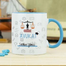 Hediyelen Avukat Mavi Kupa Bardak