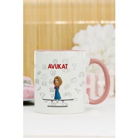 Hediyelen Avukat Pembe Kupa Bardak