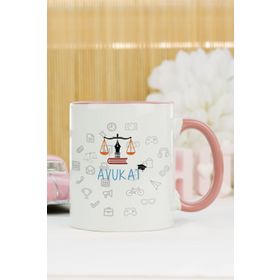 Hediyelen Avukat Pembe Kupa Bardak
