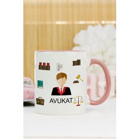 Hediyelen Avukat Pembe Kupa Bardak