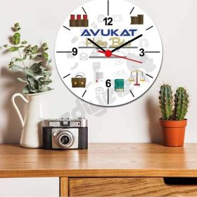 Hediyelen Avukat Sarı Tasarım Duvar Saati