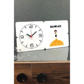 Hediyelen Bankacı Ahşap Masa Saati