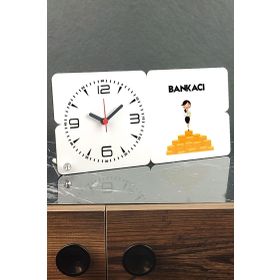 Hediyelen Bankacı Ahşap Masa Saati