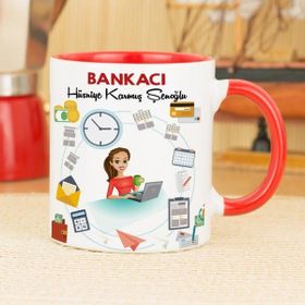 Hediyelen Bankacı Kırmızı Kupa Bardak