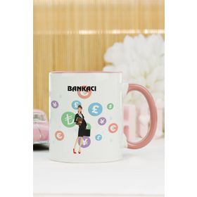 Hediyelen Bankacı Pembe Kupa Bardak