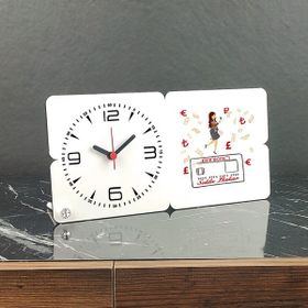 Hediyelen Bankacıya Hediye Ahşap Masa Saati