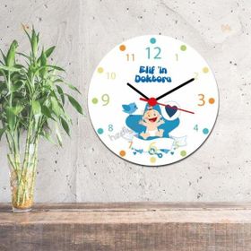 Hediyelen Bebek Mavi Tasarım Duvar Saati