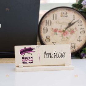 Hediyelen Beden Eğitimi Öğretmenine Hediye Mor Tasarım Taş İsimlik