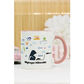 Hediyelen Bilgisayar Mühendisi Pembe Tasarım Duvar Saati