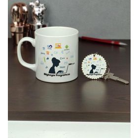 Hediyelen Bilgisayar Programcısı Kupa Bardak ve Anahtarlık Set
