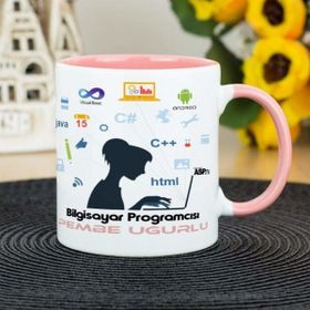 Hediyelen Bilgisayar Programcısı Pembe Kupa Bardak