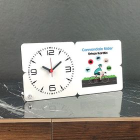 Hediyelen Bisiklet Ahşap Masa Saati