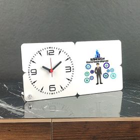 Hediyelen Businessman Ahşap Masa Saati