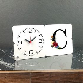 Hediyelen C Harfi Ahşap Masa Saati