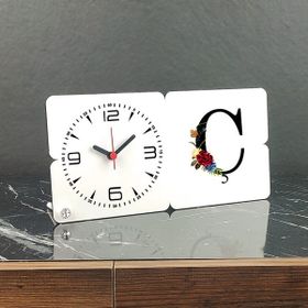 Hediyelen C Harfi Ahşap Masa Saati