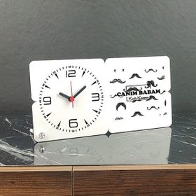 Hediyelen Canım Babam Bıyık Tasarım Duvar Saati