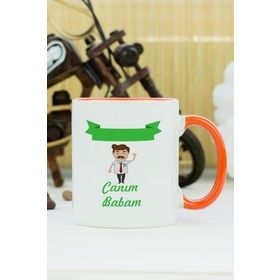Hediyelen Canım Babam Turuncu Tasarım Duvar Saati