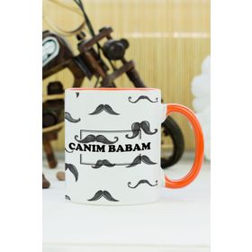 Hediyelen Canım Babam Turuncu Tasarım Duvar Saati
