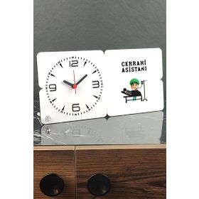 Hediyelen Cerrahi Asistanı Ahşap Masa Saati