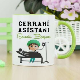 Hediyelen Cerrahi Asistanı Yeşil Kupa Bardak