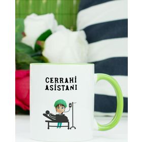 Hediyelen Cerrahi Asistanı Yeşil Kupa Bardak