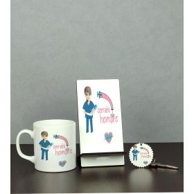Hediyelen Cerrahi Hemşireye Hediye Üçlü Set (Kupa + Telefon Standı + Anahtarlık)