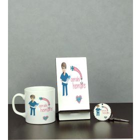 Hediyelen Cerrahi Hemşireye Hediye Üçlü Set (Kupa + Telefon Standı + Anahtarlık)