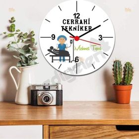 Hediyelen Cerrahi Tekniker Erkek Figür Duvar Saati