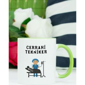 Hediyelen Cerrahi Tekniker Yeşil Kupa Bardak