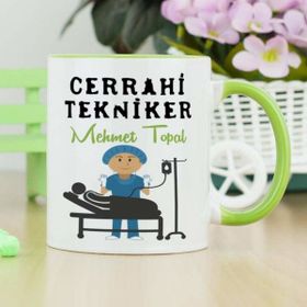 Hediyelen Cerrahi Tekniker Yeşil Kupa Bardak