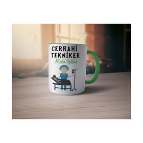 Hediyelen Cerrahi Tekniker Yeşil Kupa Bardak