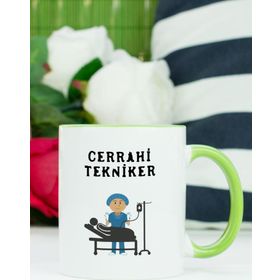 Hediyelen Cerrahi Tekniker Yeşil Kupa Bardak