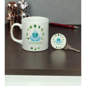 Hediyelen Çevre Mühendisi Kupa Bardak ve Anahtarlık Set