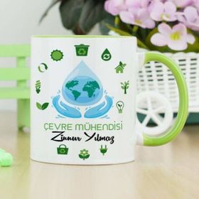 Hediyelen Çevre Mühendisi Yeşil Kupa Bardak