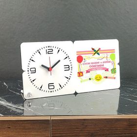 Hediyelen Çocuk Gelişimi ve Eğitimi Öğretmeni Ahşap Masa Saati