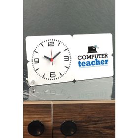 Hediyelen Computer Teacher Ahşap Masa Saati