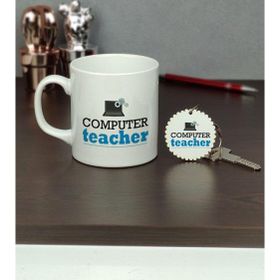 Hediyelen Computer Teacher Kupa Bardak ve Anahtarlık Set