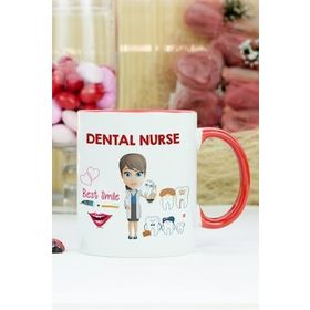 Hediyelen Dental Nurse Kırmızı Kupa Bardak